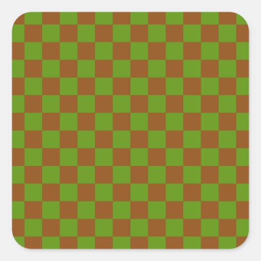 Caramel apple checkered board pattern vierkante sticker (Voorkant)