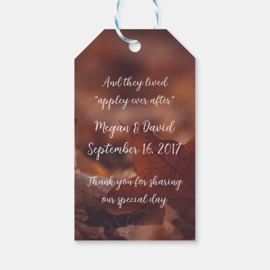 Caramel Apple Fall Wedding Favor Gift Labels Cadeaulabel (Achterkant)
