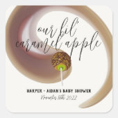 Caramel Apple - Green Baby shower Favor Sticker (Voorkant)