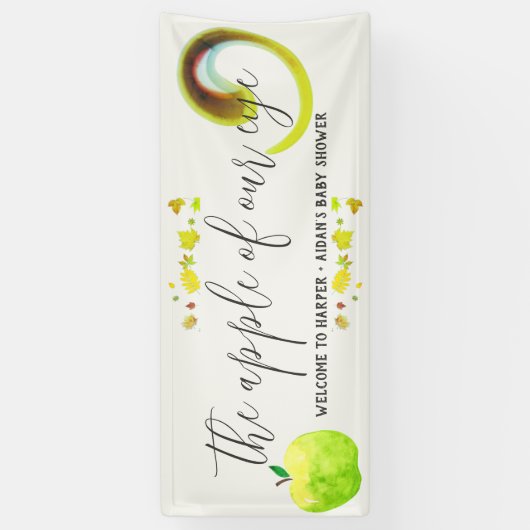 Caramel Apple Green Baby shower Welcome Banner (Verticaal)