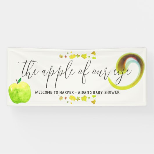 Caramel Apple Green Baby shower Welcome Banner (Horizontaal)