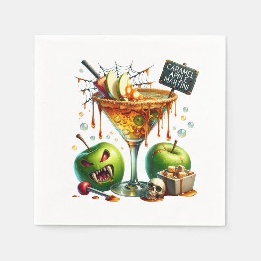 Caramel Apple Martini Halloween Papier Servet (Voorkant)