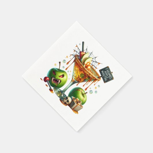 Caramel Apple Martini Halloween Papier Servet (Hoek)