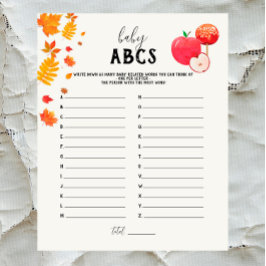 Caramel Apple Red Baby shower Baby ABCs Game