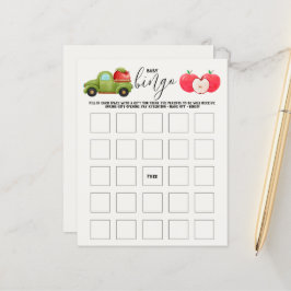 Caramel Apple Red Baby shower Baby Bingo Game