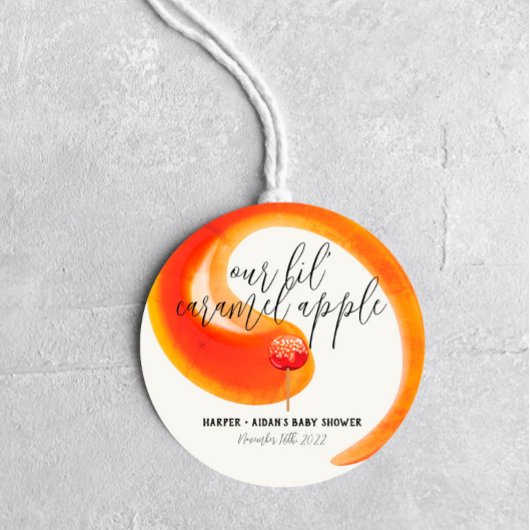 Caramel Apple - Red Baby shower Favor Sticker
