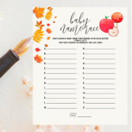 Caramel Apple Red Baby shower Naam Race Game