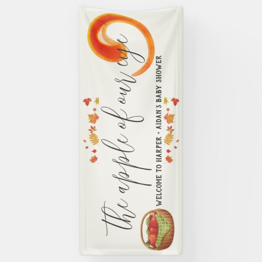 Caramel Apple Red Baby shower Welkom vinylbanner Spandoek (Verticaal)