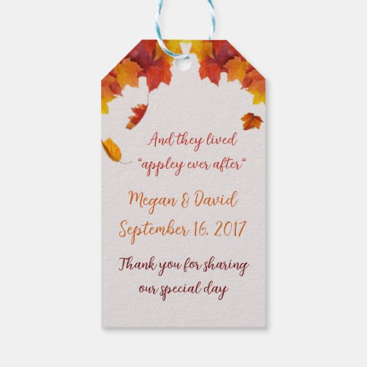 Caramel Apple Wedding Favor Cadeaulabel (Achterkant)