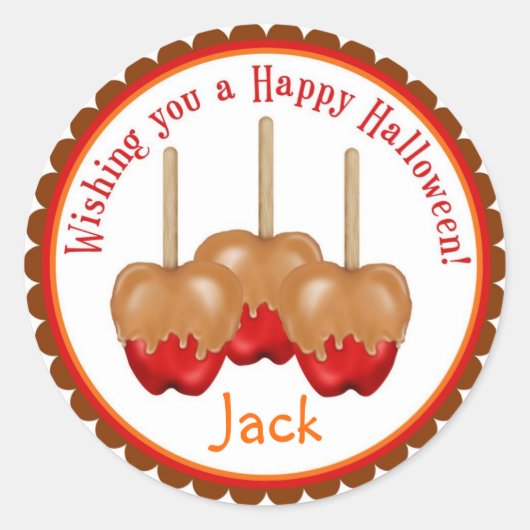 Caramel Apples Halloween Treat Stickers (Voorkant)