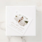 Caramel Beige Romantic geborsteld Lijst Opslaan da Bedankjes Labels (In situ)