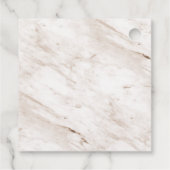 Caramel Beige Romantic geborsteld Lijst Opslaan da Bedankjes Labels (Achterkant)