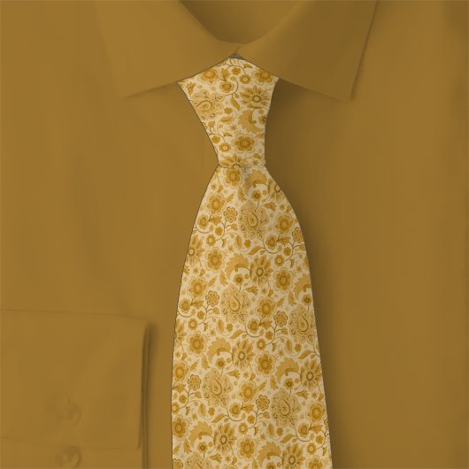 Caramel Bloemen Stropdas