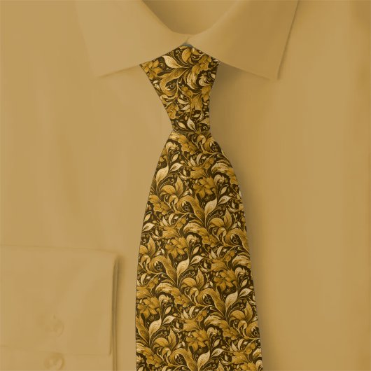 Caramel Botanische Batik Stropdas