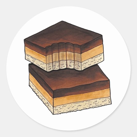 Caramel British Traybake Ronde Sticker (Voorkant)