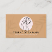 Caramel Brown Barber Leaf Shade Vrouw Hair Visitekaartje (Voorkant)