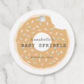 Caramel Brown Donut Baby shower dank u Bedankjes Labels (Achterkant)