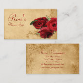  Caramel Brown & Roos bloemist Visitekaartje (Voorkant / Achterkant)