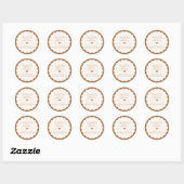 Caramel Bruin Gebakken Met Liefde Schelp Sticker (Vel)