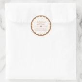 Caramel Bruin Gebakken Met Liefde Schelp Sticker (Tas)