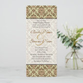 Caramel Cafe Damask Golden Limoen Weddenschap Kaart (Staand voorkant)