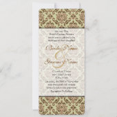 Caramel Cafe Damask Golden Limoen Weddenschap Kaart (Voorkant)