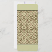 Caramel Cafe Golden Limoen Damask Wedding Invites Kaart (Achterkant)