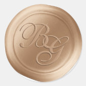 Caramel Calligraphy Monogram Wax Seal Stickers (Voorkant)