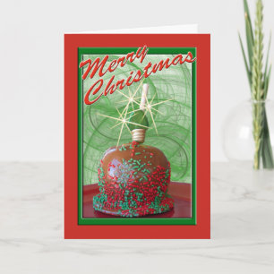 Caramel Candy Apple Foto Aangepast Binnenkant Feestdagen Kaart