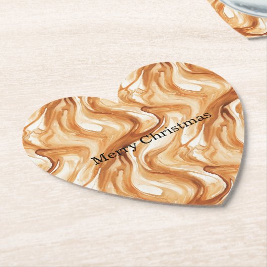 Caramel Carmel Candy Swirls Christmas Kartonnen Onderzetters (Gekanteld)