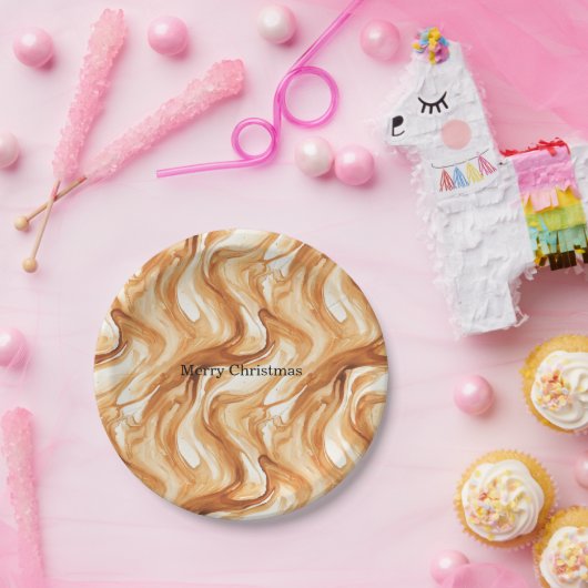 Caramel Carmel Candy Swirls Christmas Papieren Bordje (Feest)