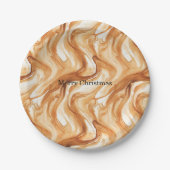 Caramel Carmel Candy Swirls Christmas Papieren Bordje (Voorkant)