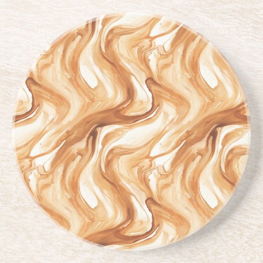 Caramel Carmel Candy Swirls Zandsteen Onderzetter (Voorkant)