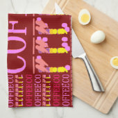 Caramel chocolade-koffieontwerp theedoek (Quarter Fold)