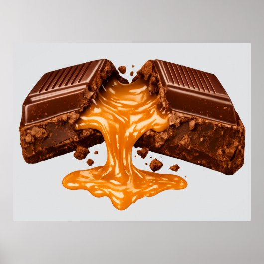 Caramel chocolade smelt muur kunst poster (Voorkant)