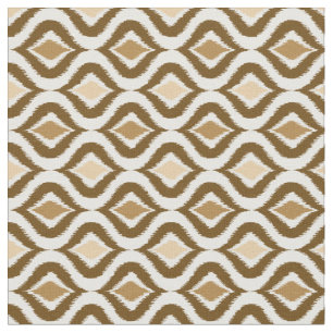 Caramel Coffee Brown Retro Chic Ikat druppelt Patr Stof