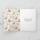 Caramel Cream Heart Pillows Blanket Floral Love Kaart (Binnen)