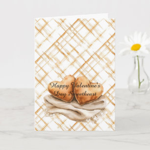 Caramel Cream Strepen Hart Kussens Dekbed Liefde Kaart