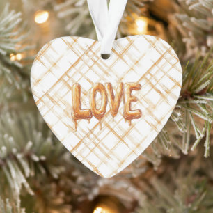 Caramel Cream Strepen Liefde Ornament