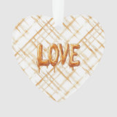 Caramel Cream Strepen Liefde Ornament (voorkant)