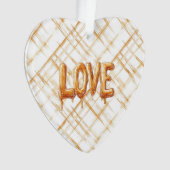 Caramel Cream Strepen Liefde Ornament (voorkant)
