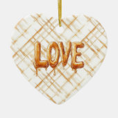 Caramel Cream Stripes Love Keramisch Ornament (Voorkant)
