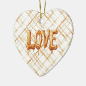 Caramel Cream Stripes Love Keramisch Ornament (Links)