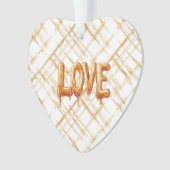 Caramel Cream Stripes Love Ornament (voorkant)