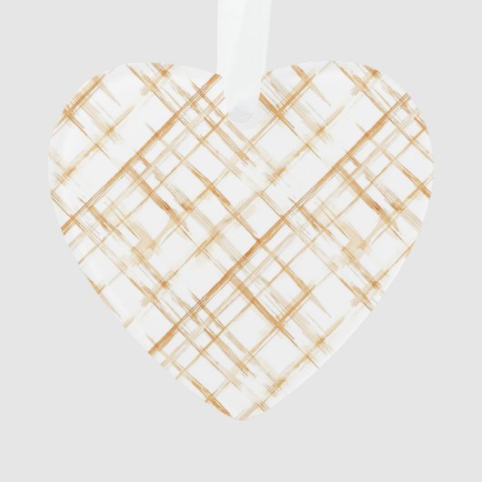 Caramel Cream Stripes Love Ornament (achterkant)