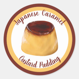 Caramel Custard Pudding Label Stickers