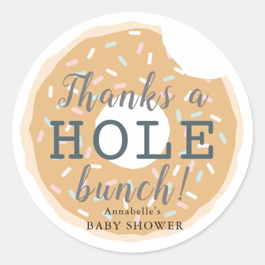 Caramel Donut Baby shower Dank u Sticker (Voorkant)