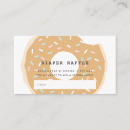 Caramel Donut Baby shower Luier Raffle Ticket Informatiekaartje
