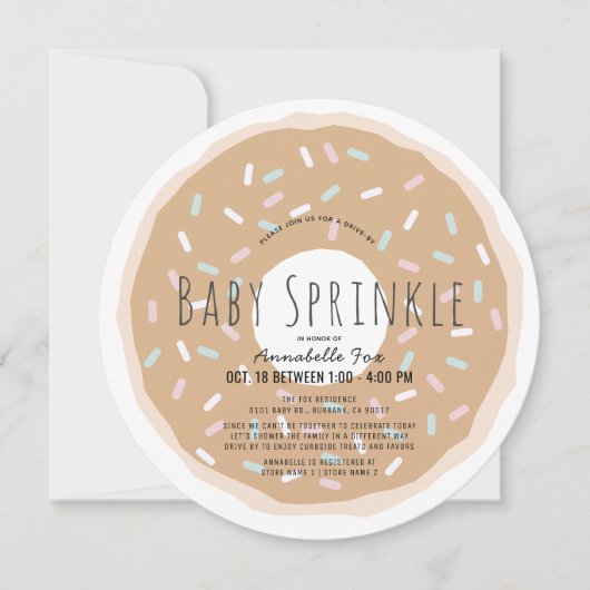 Caramel Donut Baby Sprinkle Douche Circle Kaart (Voorkant)
