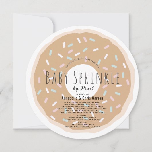 Caramel Donut Baby Sprinkle Shower by Mail Circle Kaart (Voorkant)